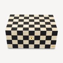 Lubinski Rubinski Black and white Gcigar Moisturizing Box Cedar Wood Cigar Case 75 Fritillaria Patches