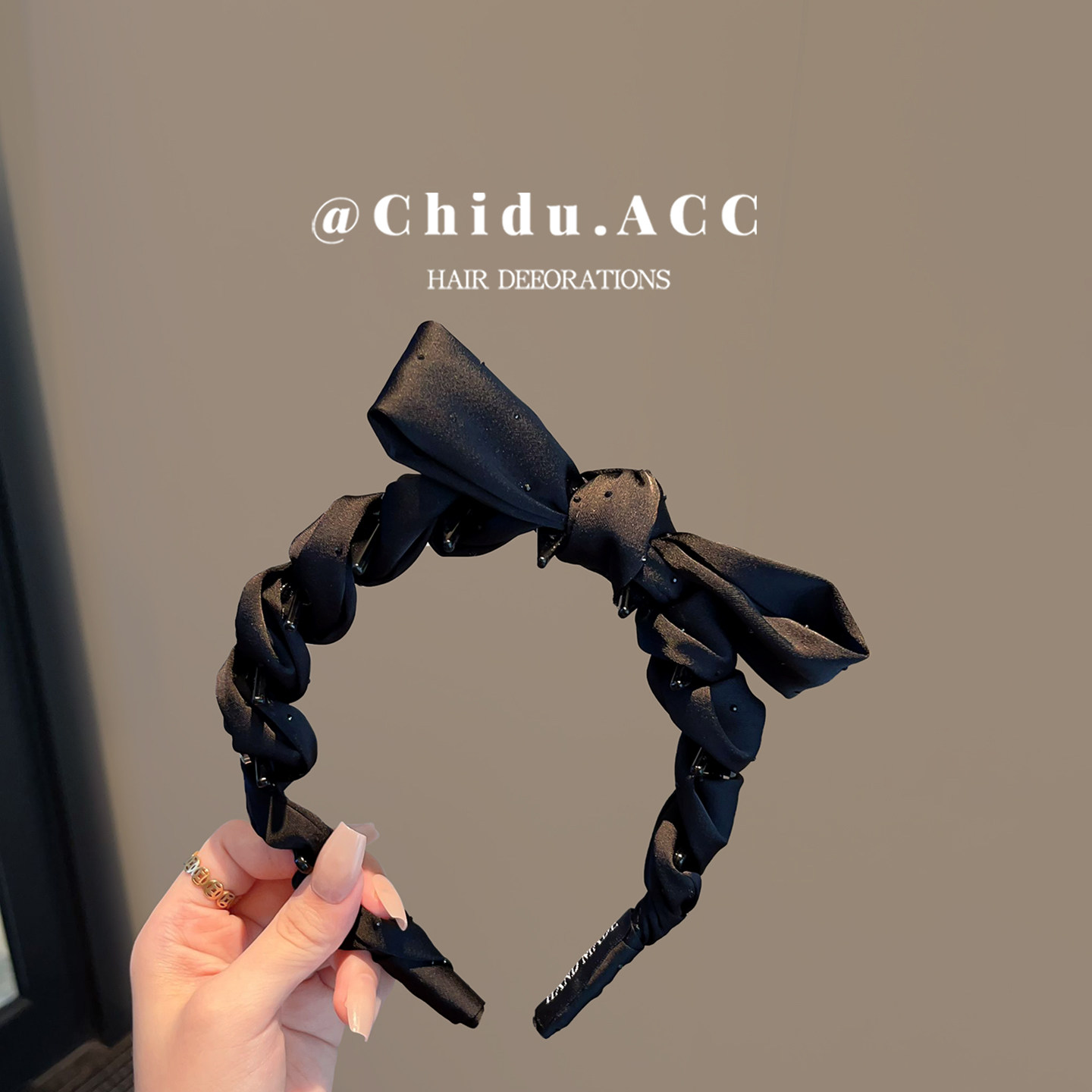 精灵兔耳发箍女高级感缎面蝴蝶结带齿头箍高颅顶显脸小减龄发卡新,淘宝优惠券,粉丝福利购,淘宝优惠卷