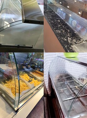 餐饮专用防尘玻璃罩食品展柜早餐车小吃店展示柜饭店自助餐路边摊
