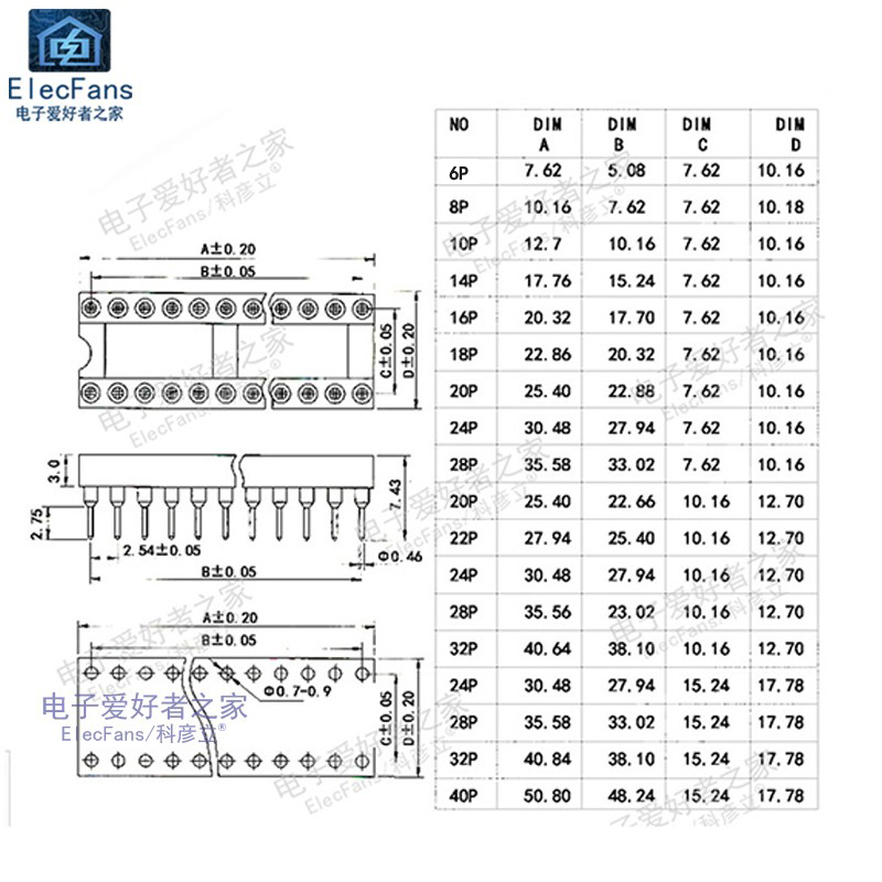 8芯纯铜镀金IC座圆脚8P圆孔插座DIP-8运算放大器芯片功放运放座-图0