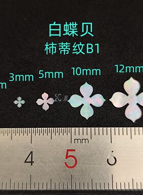螺钿白蝶贝薄片柿蒂纹宝相花团纹漆器学生毕设耳钉乐器首饰盒材料