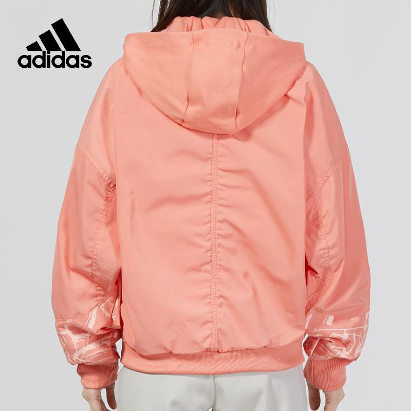 Adidas阿迪达斯夹克女装秋季新款运动服休闲连帽防风外套潮HZ2997-图2