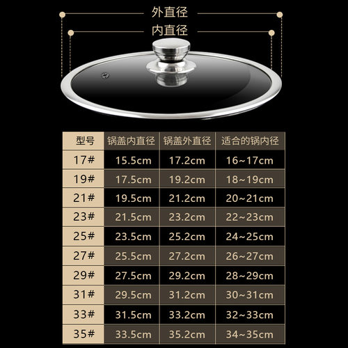 锅盖可立款家用大宽边钢化玻璃锅盖26/28/30耐高温加厚防爆 - 图2