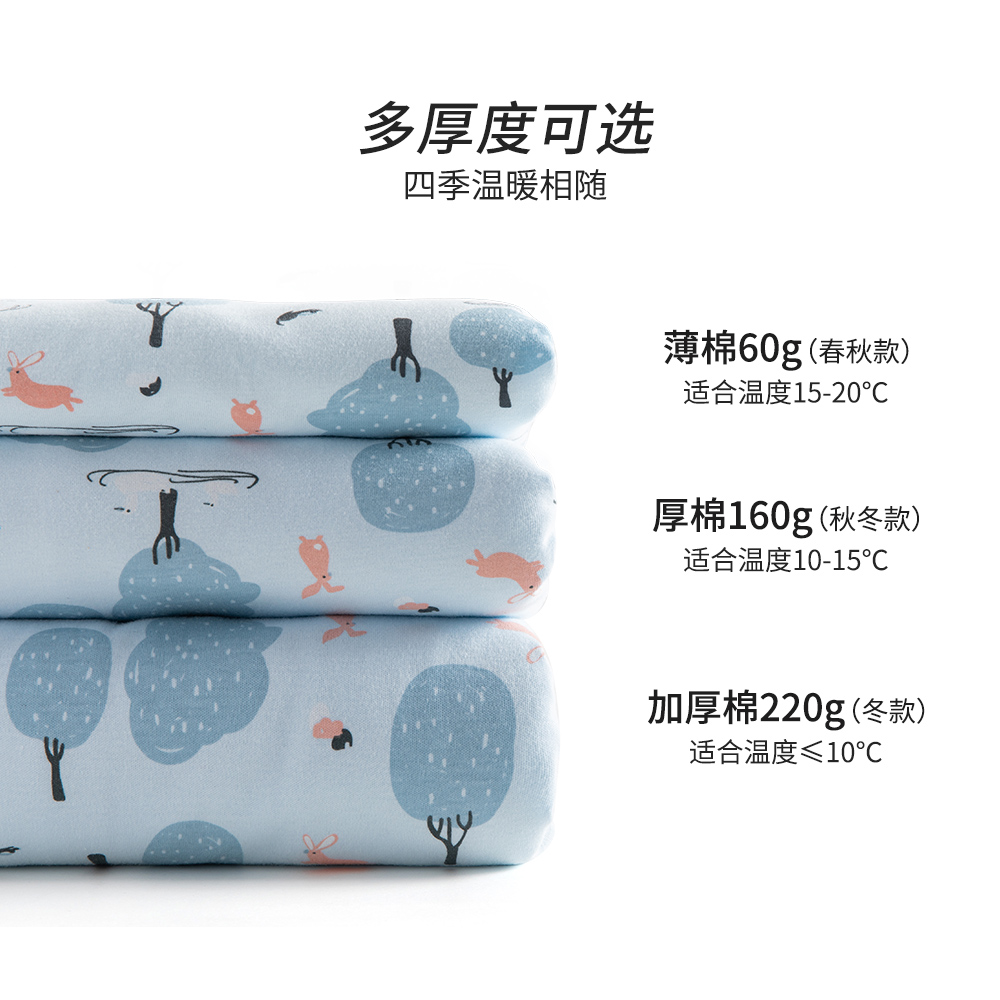 wellber旗舰店威尔贝鲁睡袋婴儿秋冬 纯棉新生儿宝宝春秋分腿儿童防踢被中大童3