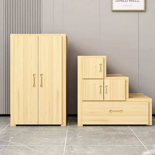 可定做松木实木上下床楼梯单卖木楼梯踏步家用床上下铺梯子多功能 - 图0