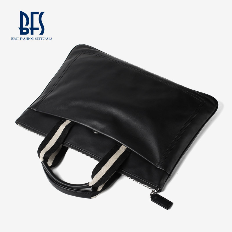 柔软小牛皮商务简约手提包公文包 bfs男士包袋