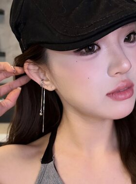 长款流苏耳夹简约链条冷淡风耳挂