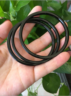 黑色超薄玉髓玛瑙手镯两只包邮