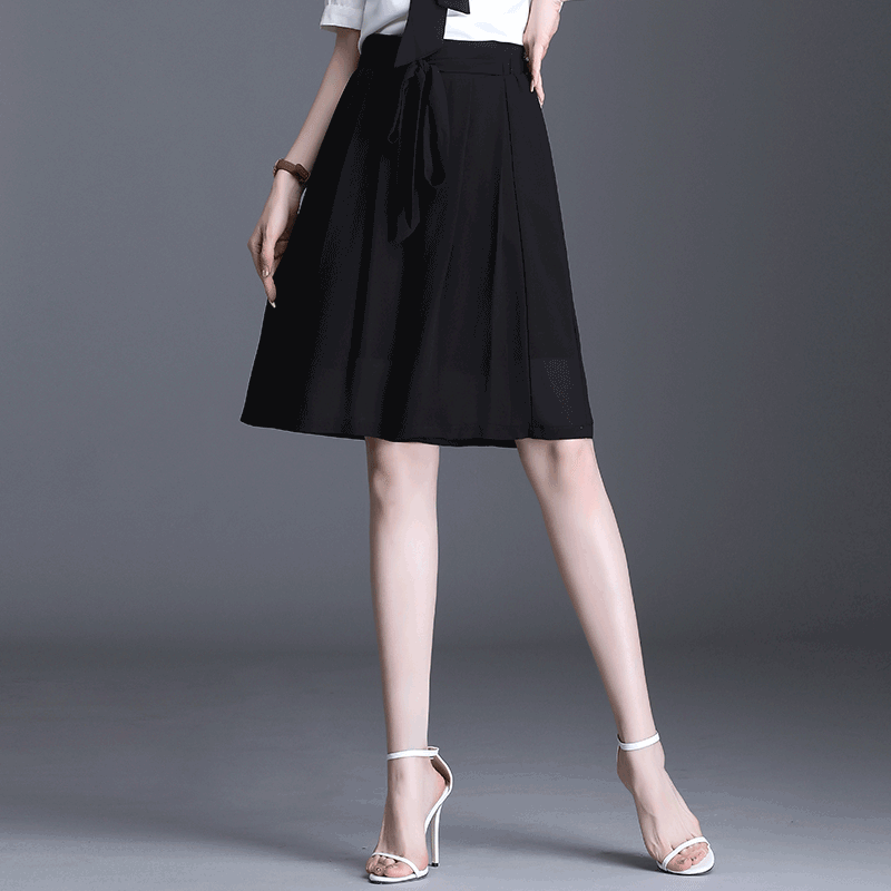 五分裤波点大脚甩腿中老年雪纺裙裤 主蔻休闲裤