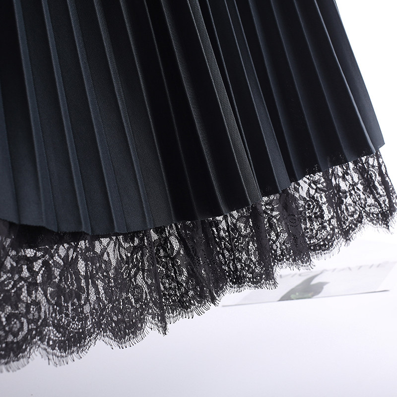 2022新款秋冬高腰两面穿蕾丝半身裙 主蔻半身裙