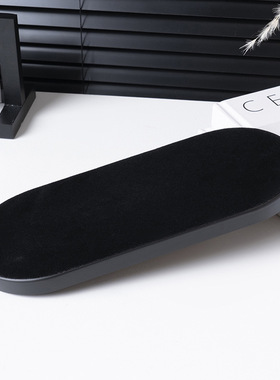 新品铁艺玄关香薰椭圆置物盘桌面化妆品收纳托盘铁艺皮革装饰