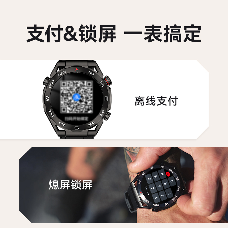 嘿喽HAYLOU Watch R8智能手表非凡大师AMOLED大屏NFC门禁卡蓝牙5.3语音通话运动防水男女款离线支付/百度地图-图3