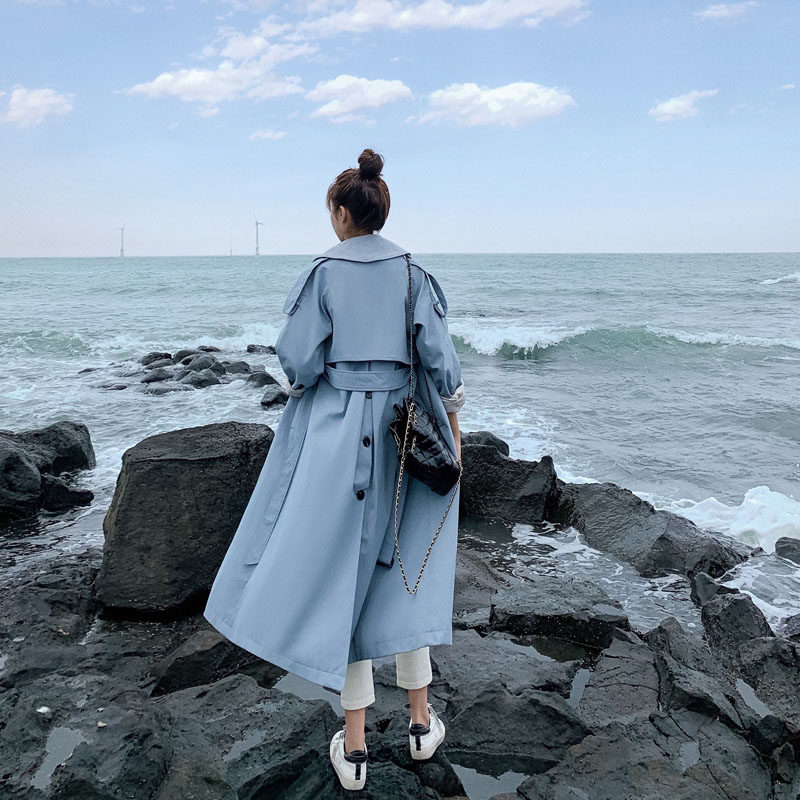 长款女过膝英伦风waitmore学生风衣 兮若风衣