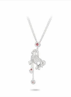 新款马年钱多多满钻小马流苏项链女本命年马上来财轻奢百搭锁骨链