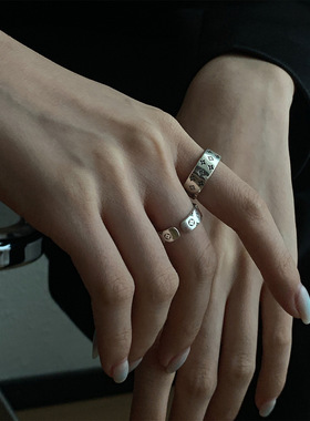 幸运四叶草老骨花开口戒指