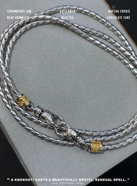 唐草纹双扣头龙骨链项链