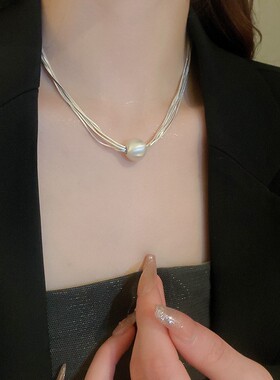 2026年时尚圆珠多层项链个性设计感锁骨链新款轻奢风项饰包邮