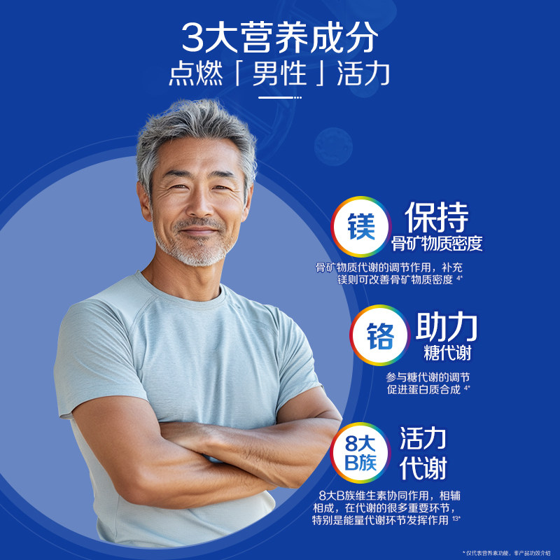 【自营】父母健康善存50岁+男女中老年275粒*2VC银维生素B矿物质