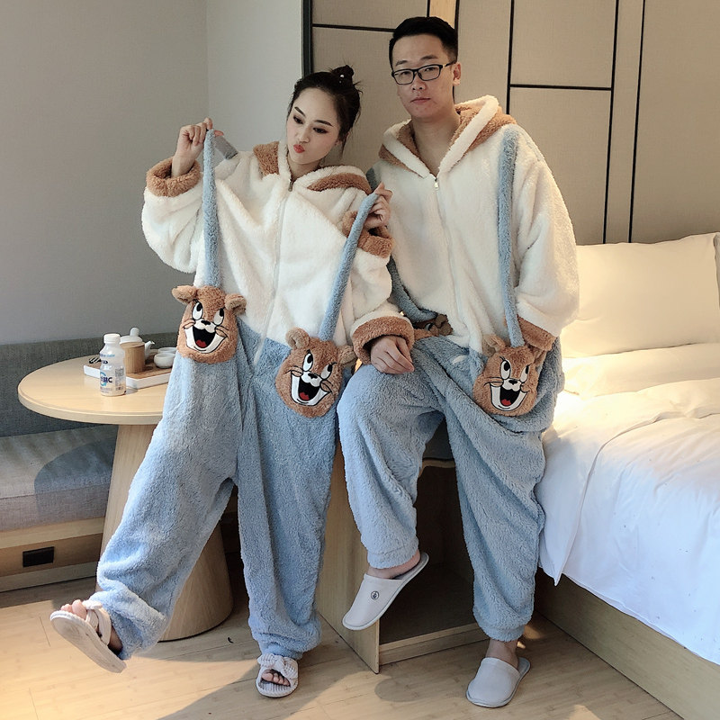 情侣冬季连体卡通动漫秋珊瑚绒睡衣 贝慕雪睡衣/家居服套装
