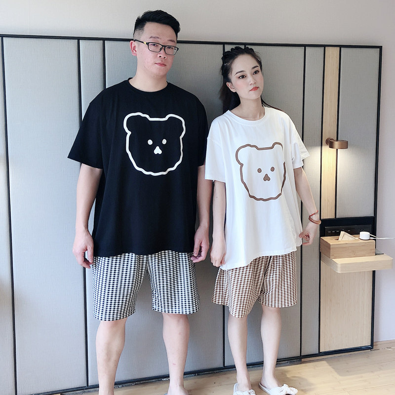 日系短袖情侣加大码200斤男女睡衣 贝慕雪睡衣/家居服套装