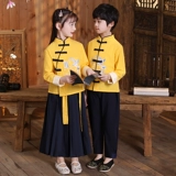 Детское ханьфу, осенний этнический костюм мальчика цветочника, китайский стиль, этнический стиль