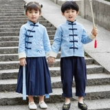 Детское ханьфу, костюм мальчика цветочника, осенний комплект, китайский стиль, детская одежда