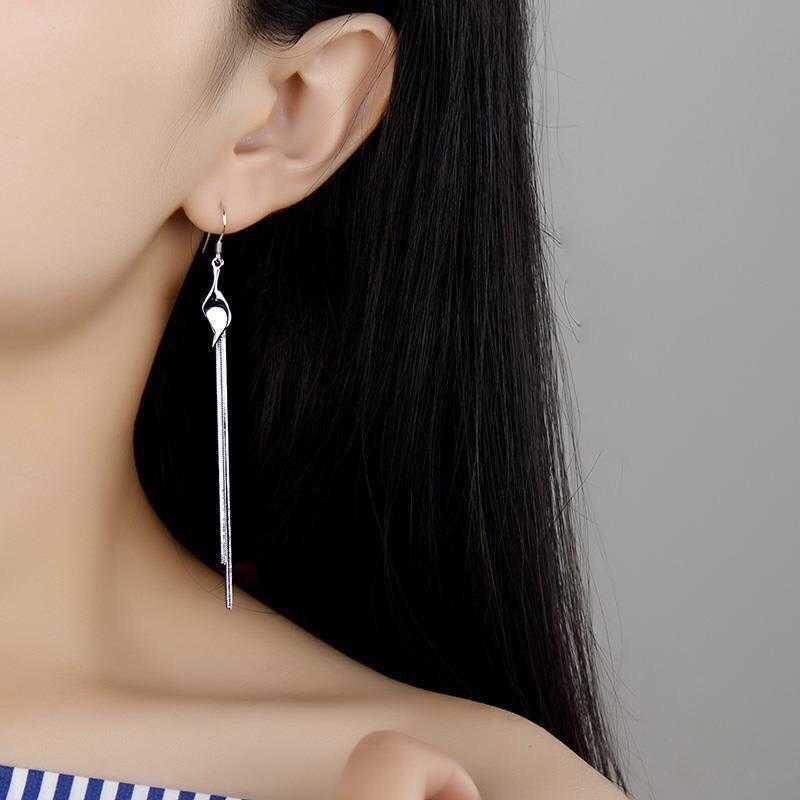 999纯银耳钩长款超仙耳女简约时尚气质流苏线圆脸显瘦性感耳坠,淘宝优惠券,粉丝福利购,淘宝优惠卷