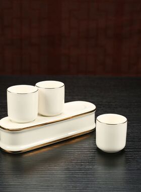 佛前供水杯陶瓷观音净水杯家用供奉财神仙家莲花供茶杯道家水杯