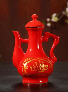 陶瓷进宝财神关公酒壶酒杯 供佛 佛堂供具法器佛器 佛具用品
