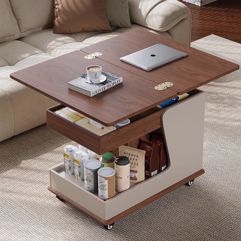 客厅家用沙发边几柜可升降折叠移动推车小户型阳台茶几桌2025新款,淘宝优惠券,粉丝福利购,淘宝优惠卷
