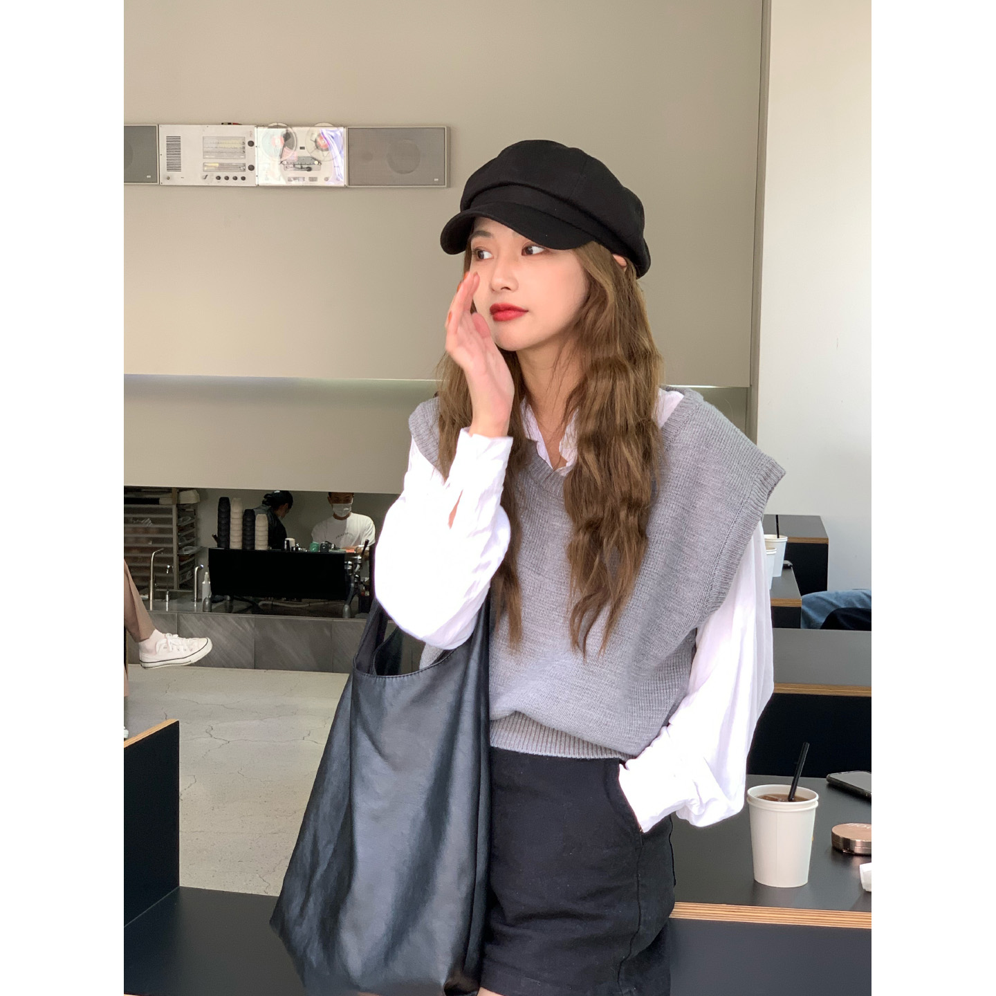 芝士商店~黑色报童帽女秋冬马术帽子英伦八角帽复古画家帽贝雷帽 - 图2