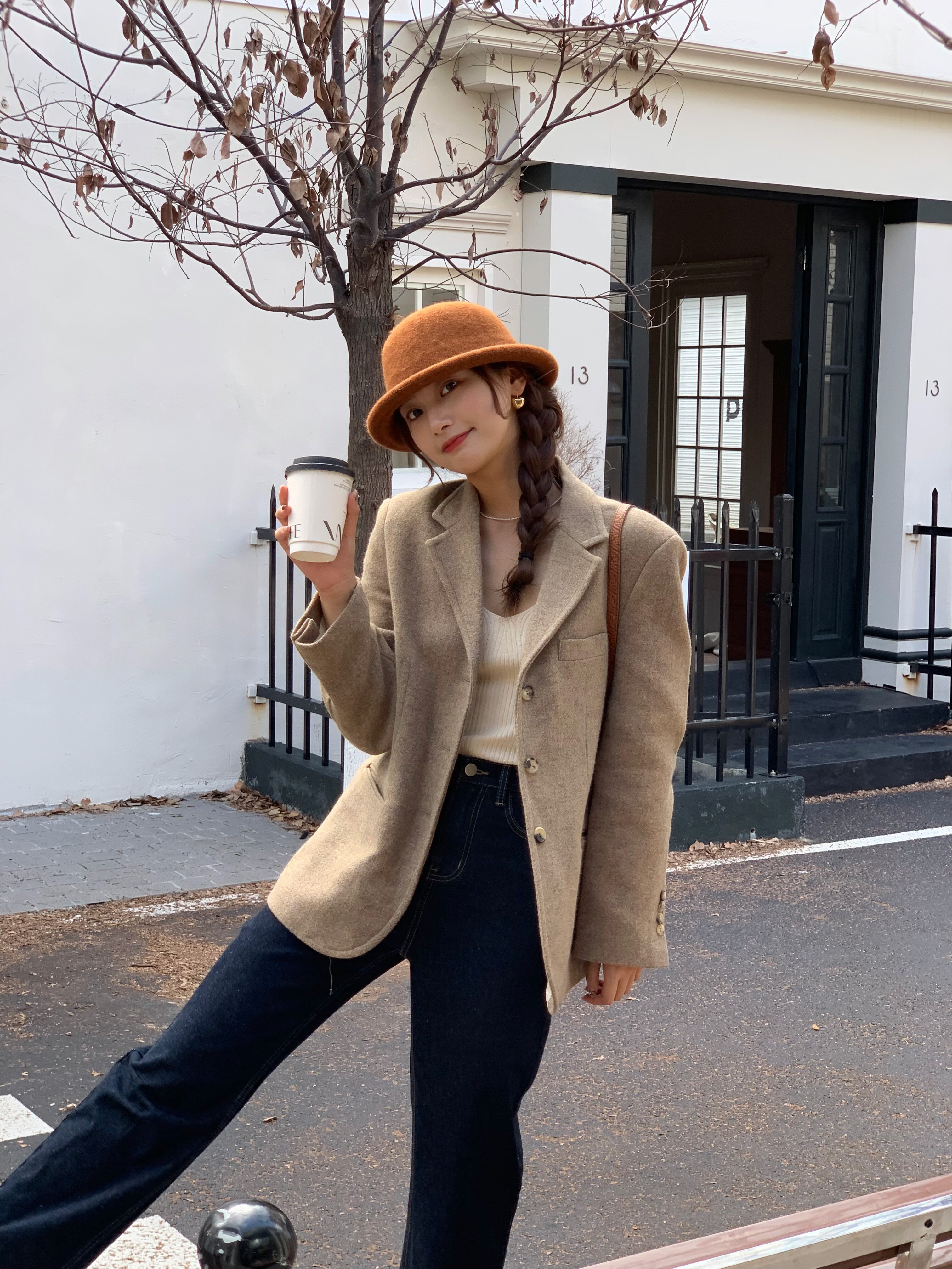 芝士商店~卷边羊毛渔夫帽女秋冬高级感帽子显脸小礼帽圆顶盆帽ins