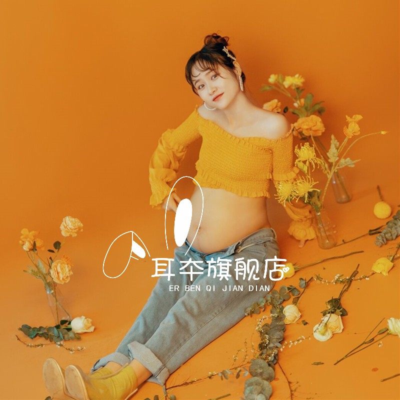 孕妇照小清新妈咪摄影时尚韩式照片 耳夲影楼服装