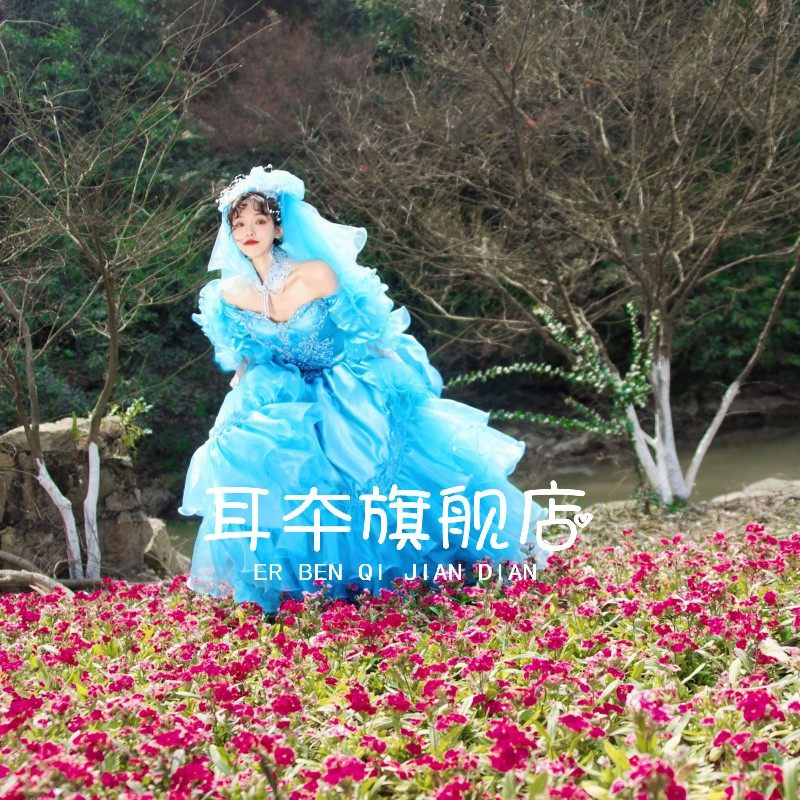 影楼80年代港风vintage复古头纱 耳夲婚纱