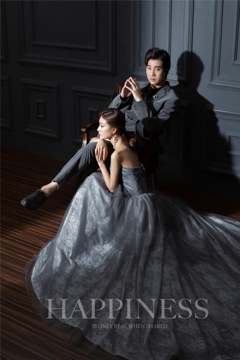 2022新款影楼情侣抹胸裙韩版气质 耳夲婚纱