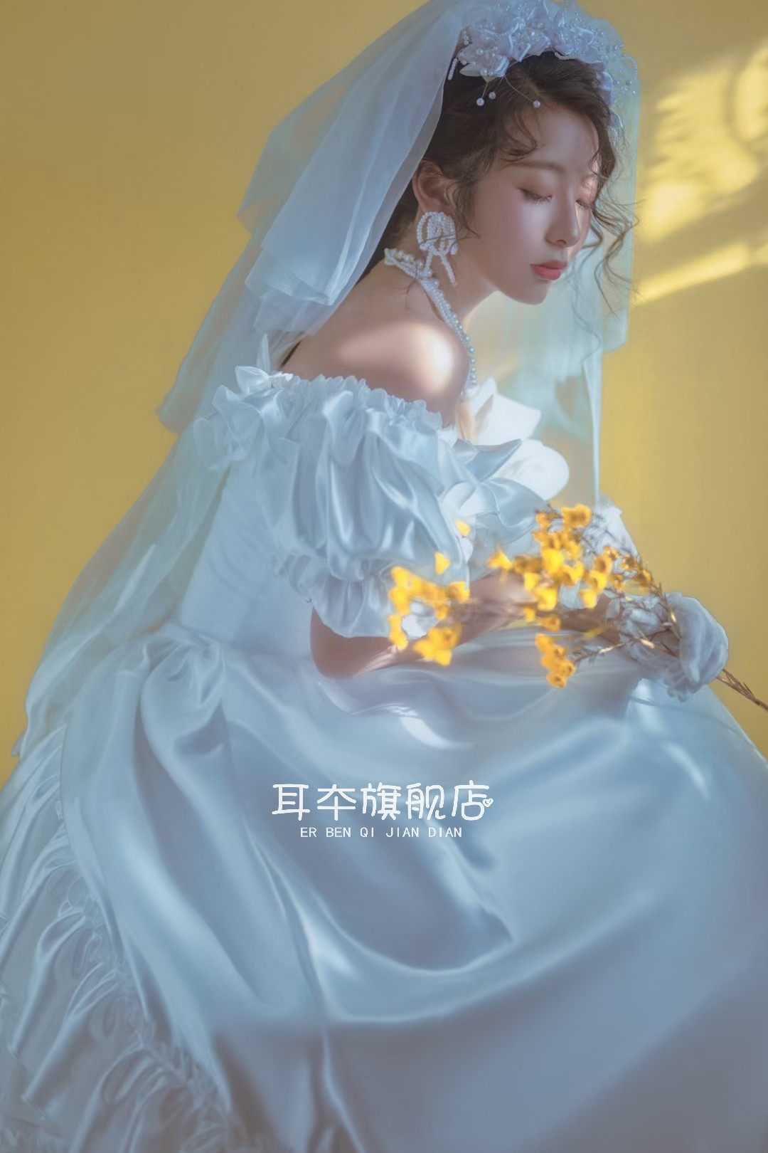 影楼少女法式轻2023新款复古婚纱 耳夲婚纱