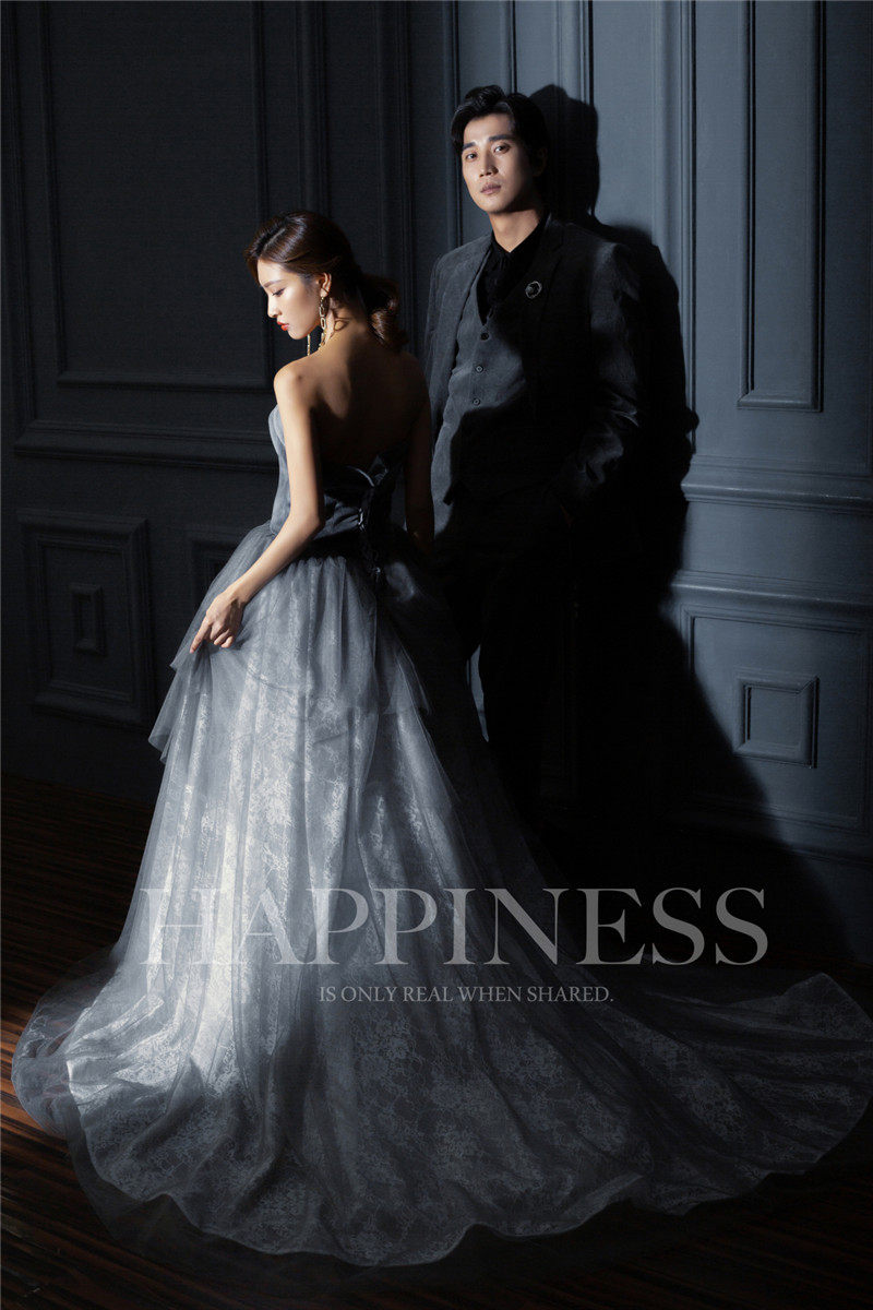 2022新款影楼情侣抹胸裙韩版气质 耳夲婚纱