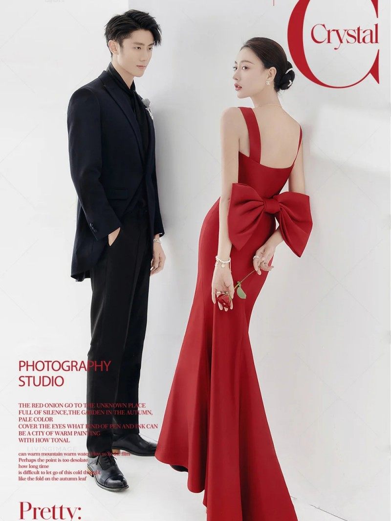 新款影楼主题旅拍时尚情侣写真婚纱 耳夲礼服/晚装