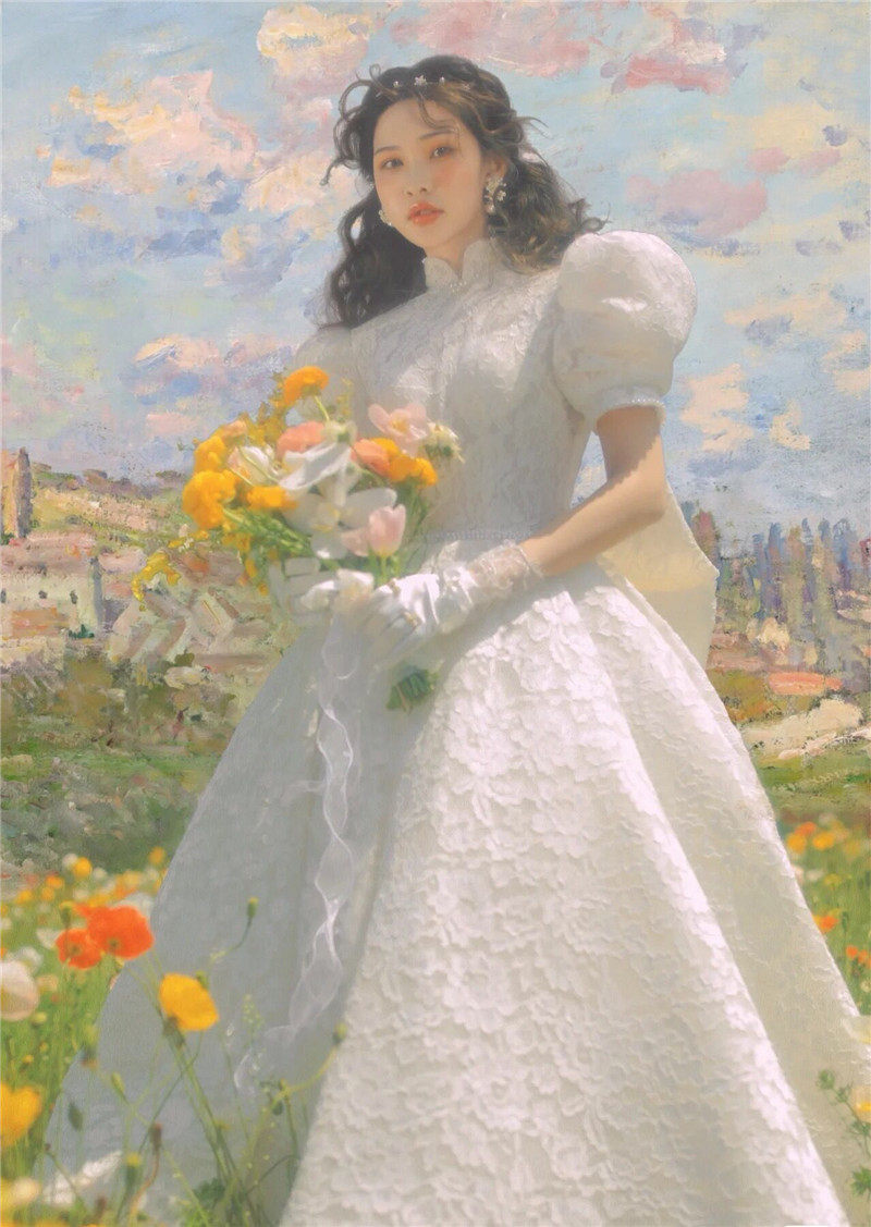 新款影楼韩式公主田园风高定婚纱 耳夲婚纱