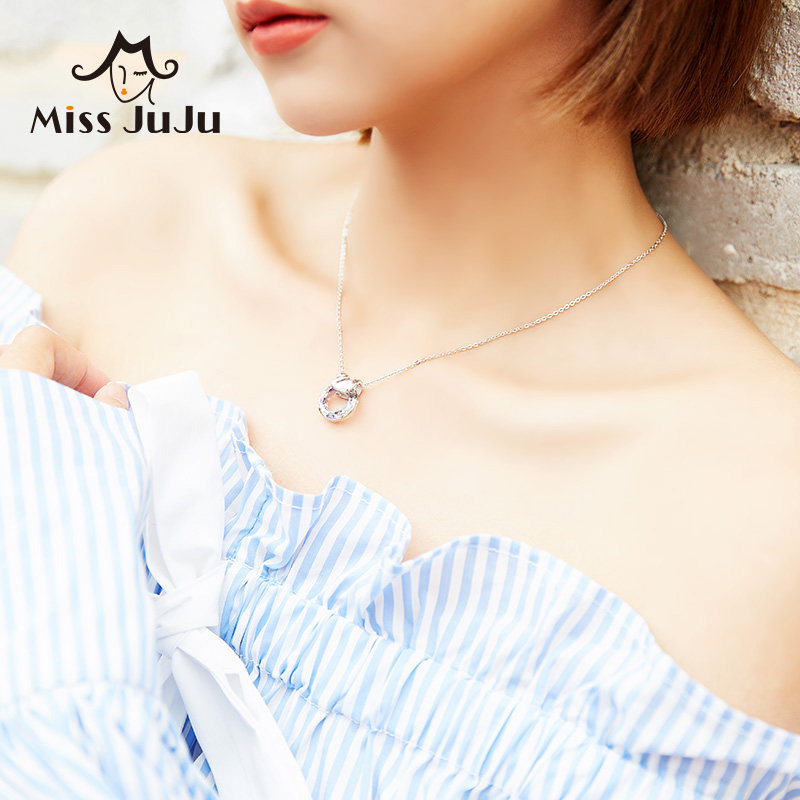 小众设计水晶小天鹅女轻奢纯银项链 missjuju项链