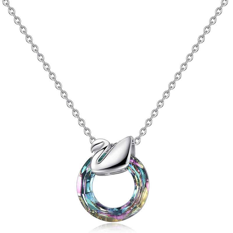 小众设计水晶小天鹅女轻奢纯银项链 missjuju项链