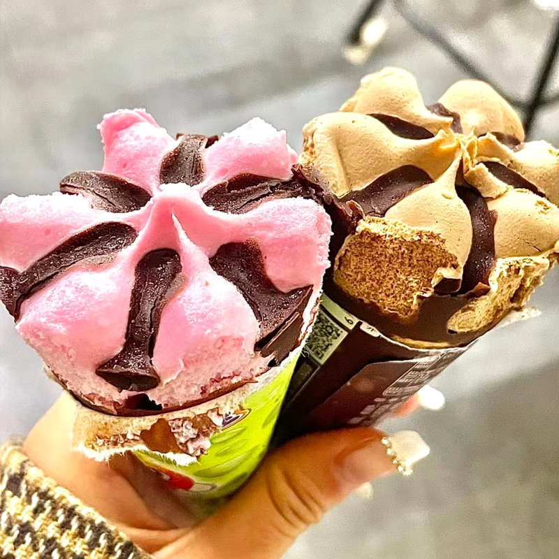 天冰小神童冰激凌香芋哈密瓜草莓巧克力味神童脆筒甜筒冰淇淋雪糕-图0