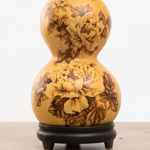 御如意大葫芦摆件烙画手工艺家居摆件礼品赠送天然木葫芦客厅玄关 - 图3