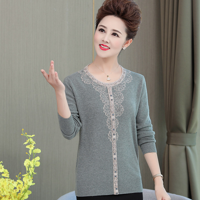 100纯针织2020新款中老年羊毛衫 雪藏希中老年女装