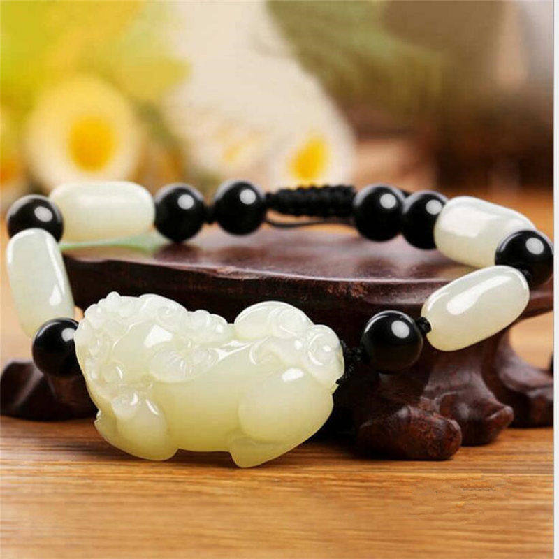 天然和田玉貔貅手链招财转运手链编织黑绳红绳情侣男女款手链饰品,淘宝优惠券,粉丝福利购,淘宝优惠卷