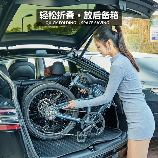 出口日本亲子折叠自行车带小孩母子车铝合金超轻遛娃变速折叠单车