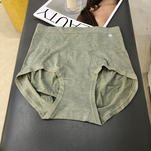俏织新款女士中腰收腹提臀内裤无缝一体式包臀舒适透气三角短裤头 - 图0