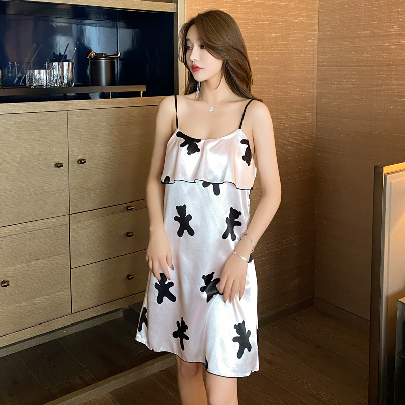 新款吊带夏季带冰丝学生性感睡裙 采蝶衣睡裙