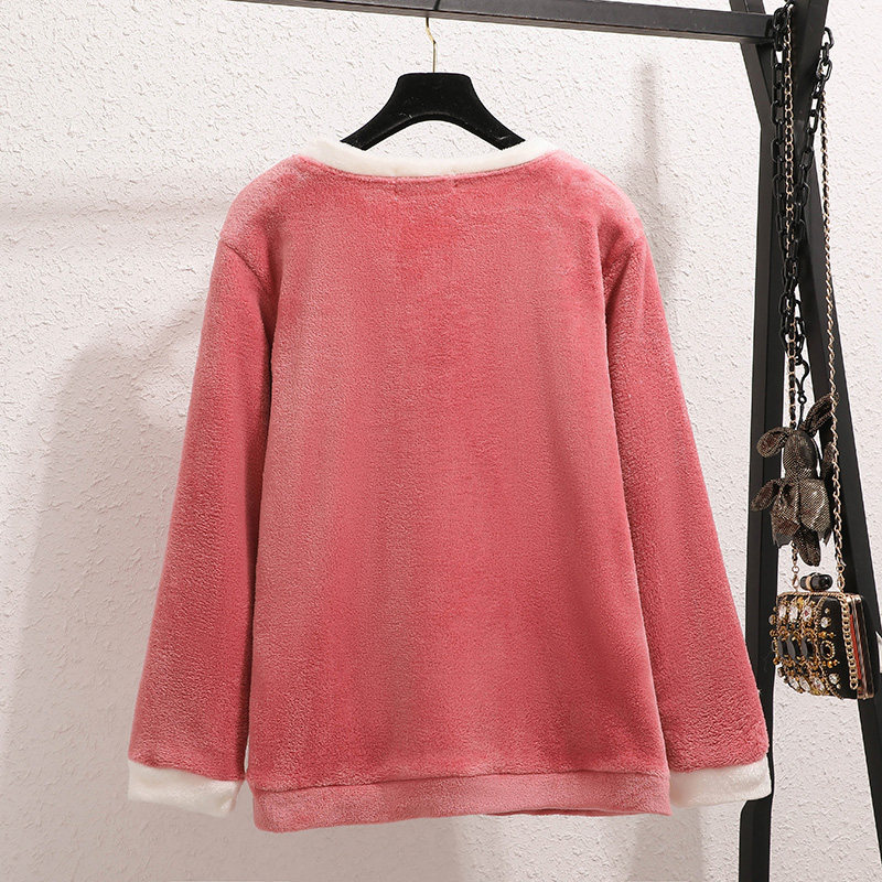 加大码胖mm200斤秋冬珊瑚绒睡衣 采蝶衣睡衣/家居服套装