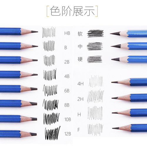 晨光素描铅笔美术专用2b4b6b8b14b速写笔软中硬炭笔4H2h10B12B初学者手绘画画工具套装学生用 - 图1